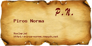 Piros Norma névjegykártya